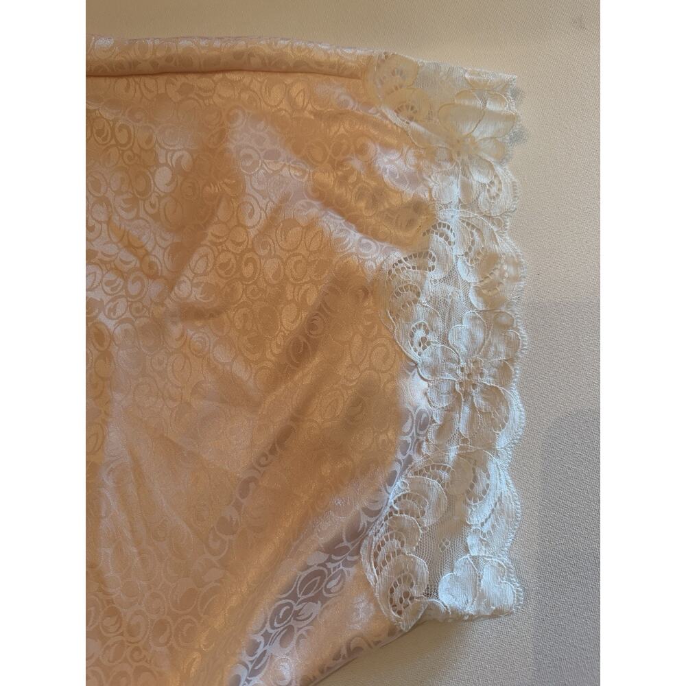 Vintage Christian Dior Women's Light Pink Blush Peach Satin Lace Robe Large NWOT - Picture 9 of 13